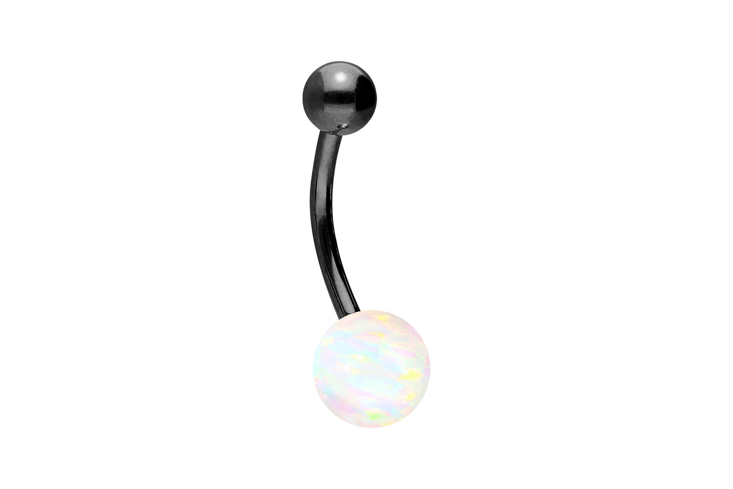 Chirurgenstahl Bananabell Piercing SYNTHETISCHER OPAL + CHIRURGENSTAHL-KUGEL